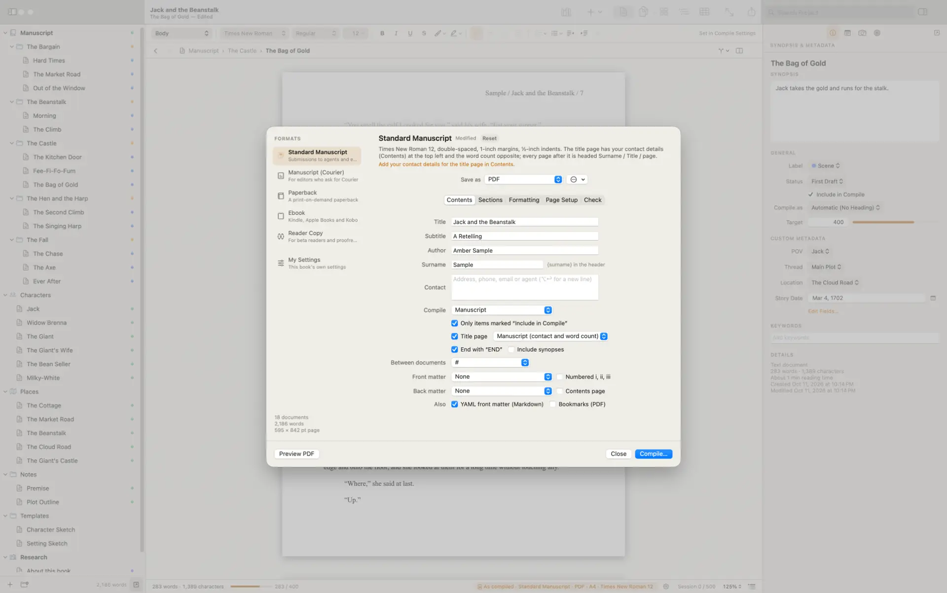 Amber for macOS Compile interface